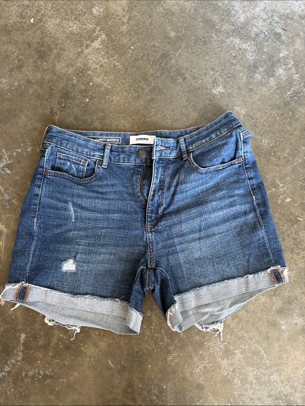 Sonoma Distressed Blue Denim Cuffed Shorts excellent condition